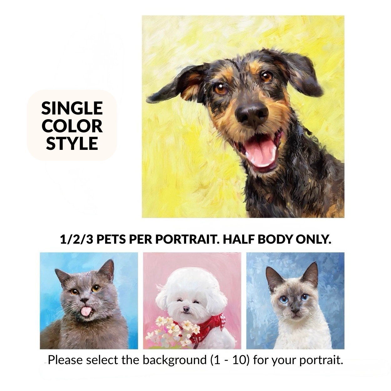 Oil Painting Style Pet Portrait