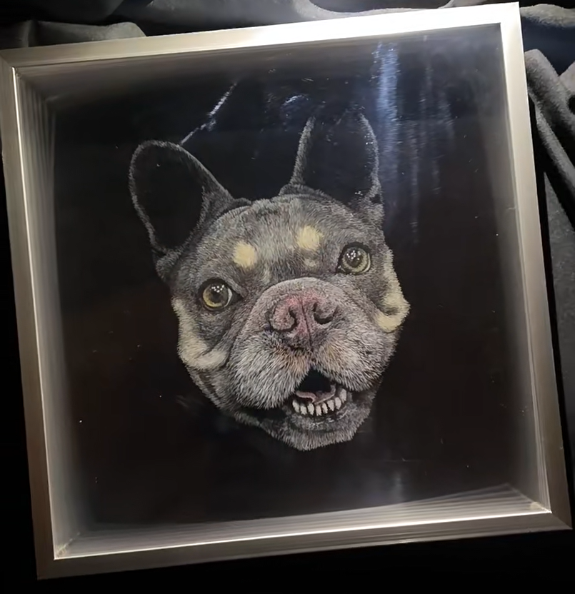 3D Multi-Layer Scratch Pet Portrait - frenchie