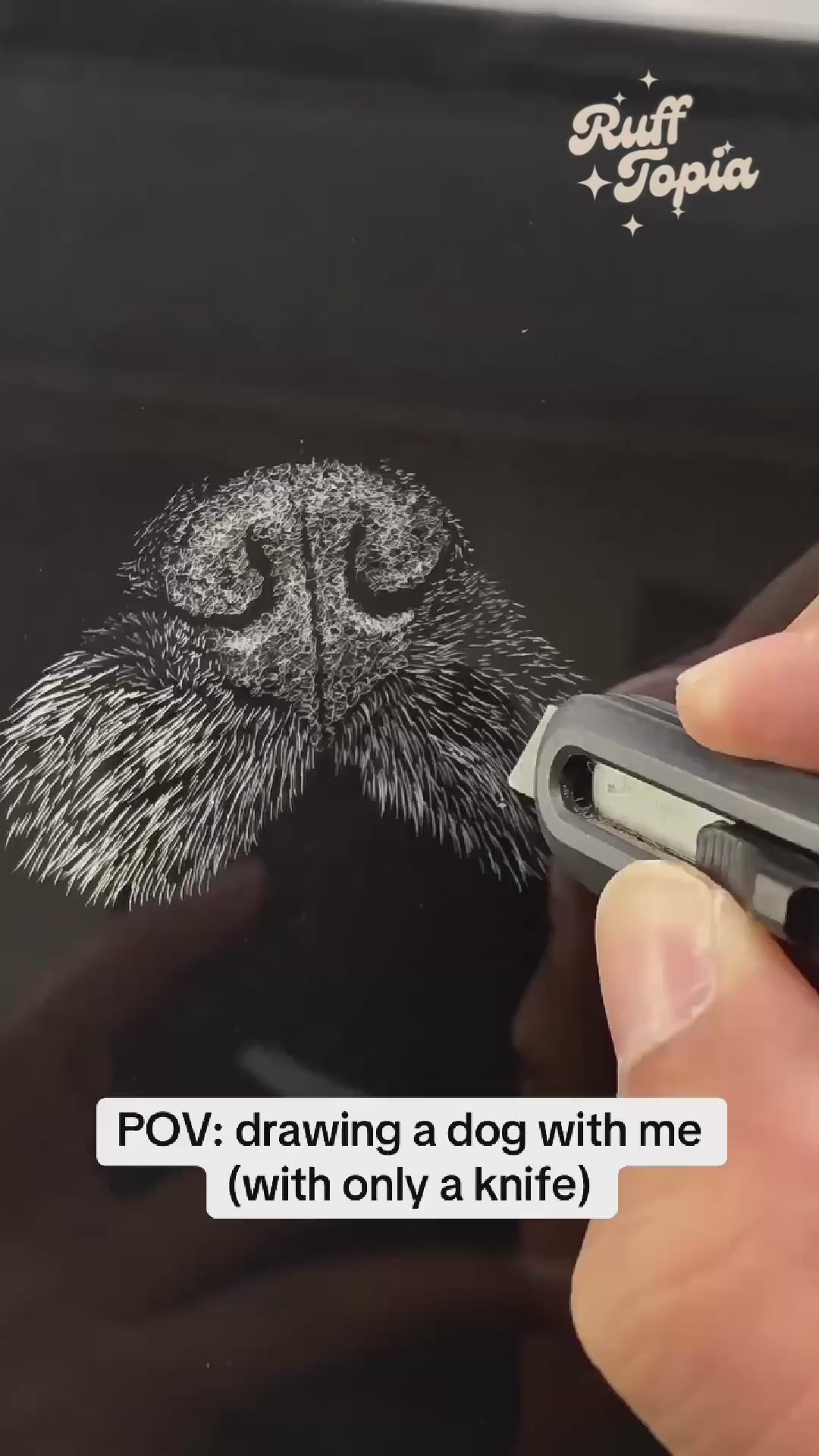 drawing a dog, 3D Multi-Layer Scratch Pet Portrait