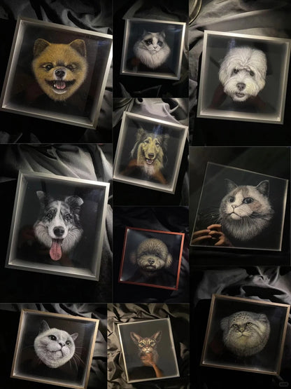 Knife Scratch 3D Pet Portrait