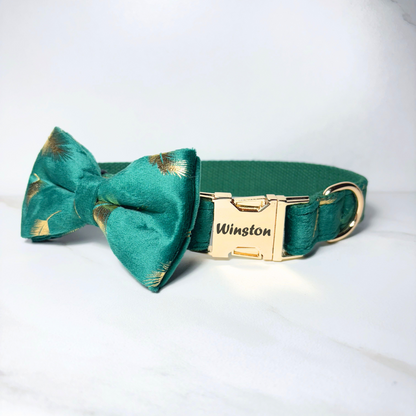 peacock green dog collar