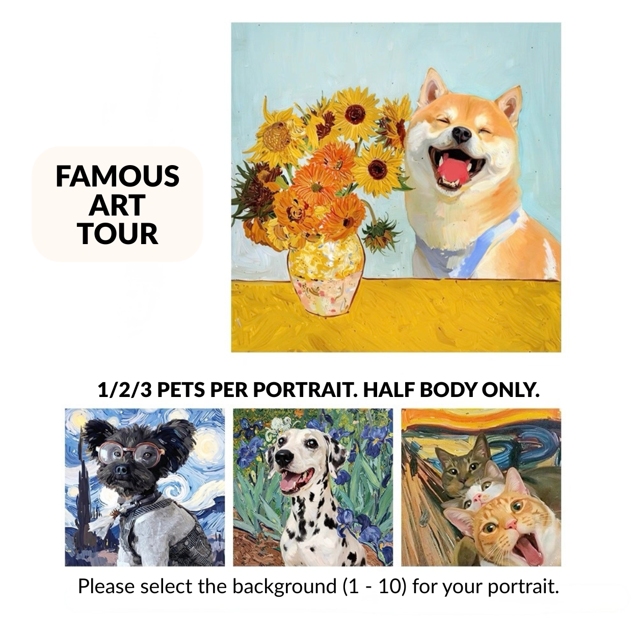 Oil Painting Style Pet Portrait