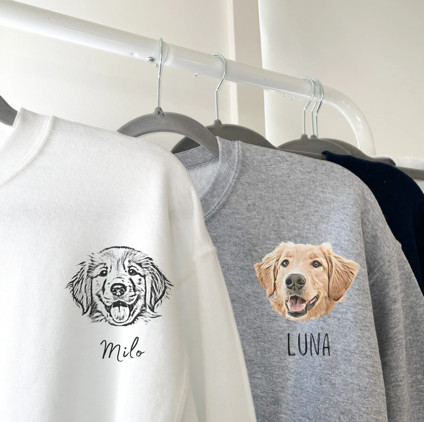 Custom Pet Portrait Crewneck Sweatshirt Unisex