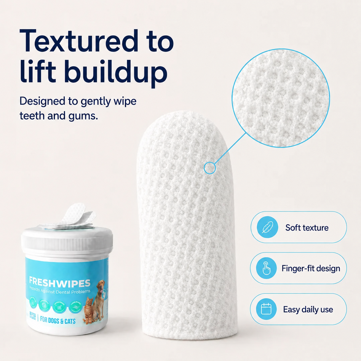 Freshwipes - Zahnpflege-Tücher für Haustiere