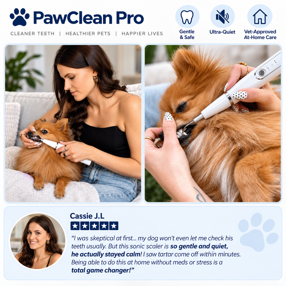 PawClean Pro — Ultrasonic Plaque & Tartar Remover for Dogs & Cats