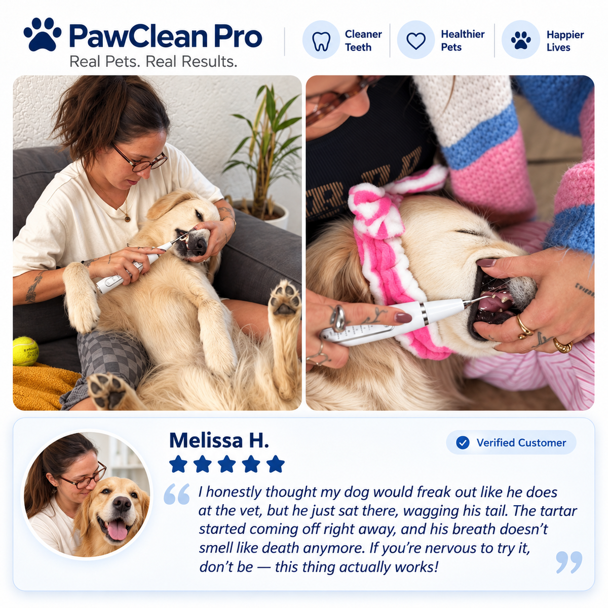 PawClean Pro — Ultrasonic Plaque & Tartar Remover for Dogs & Cats