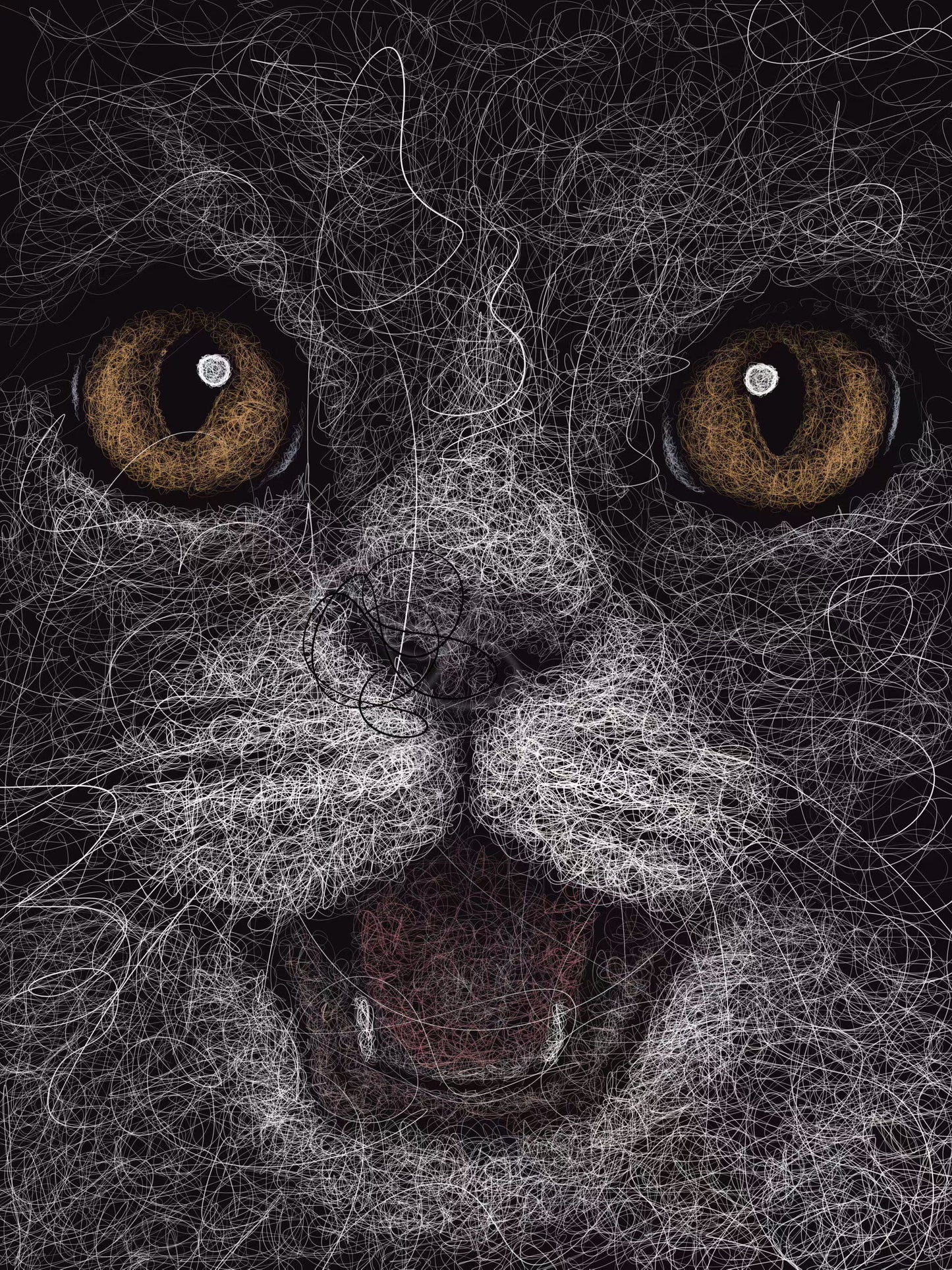 Knife Scratch 3D Pet Portrait