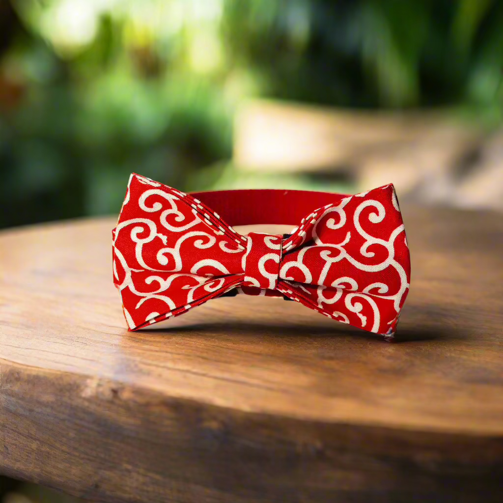 blazing fire bow tie dog collar