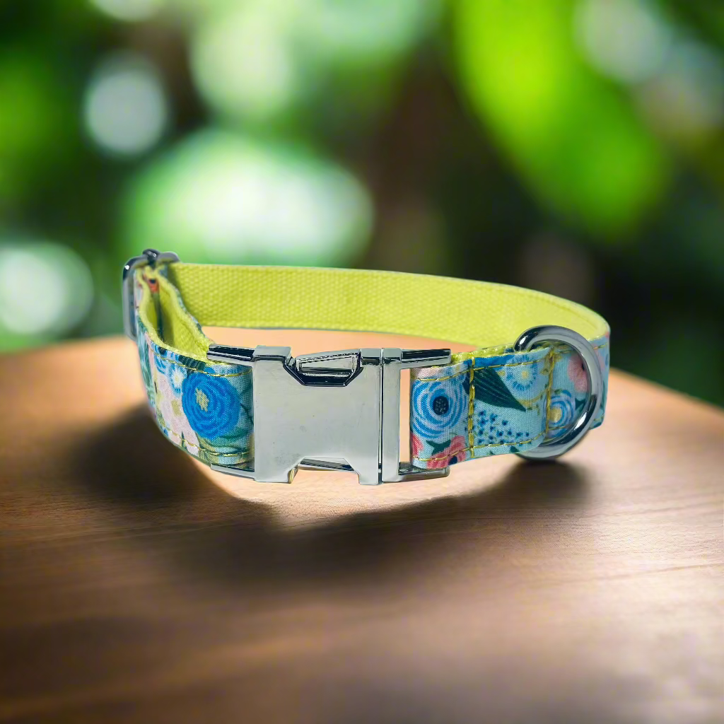 Morning Garden Dog ID Collar front view