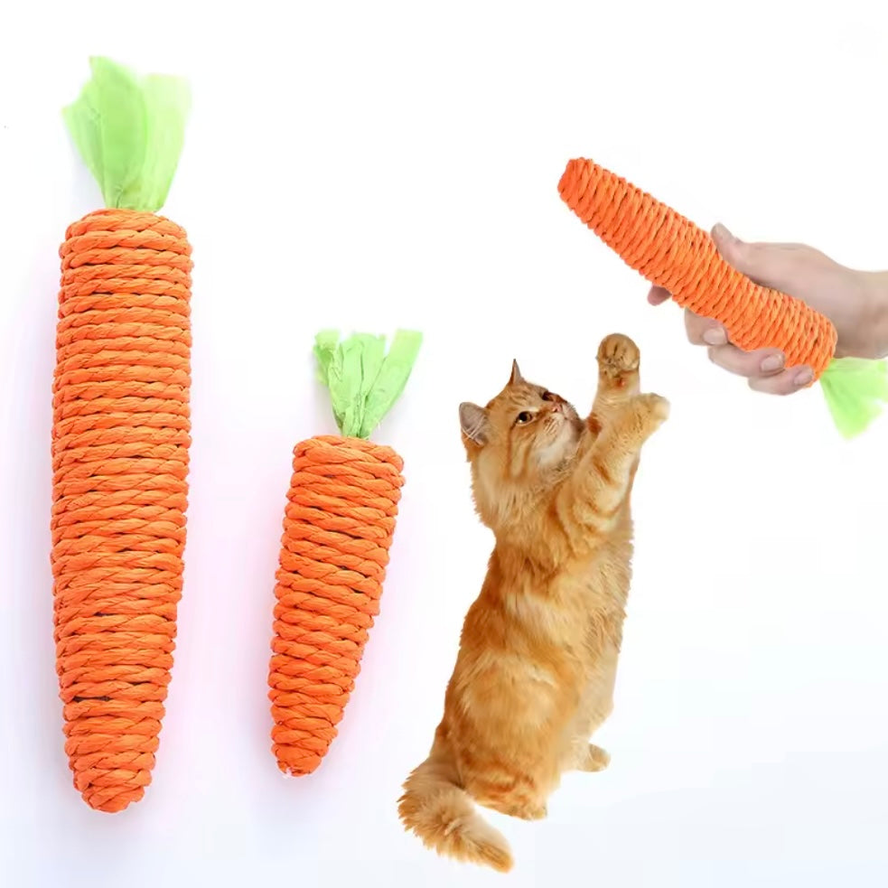 Catnip Carrot Chew Toy (Squeaking Sound)
