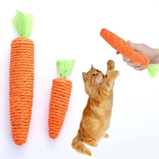 Catnip Carrot Chew Toy (Squeaking Sound)