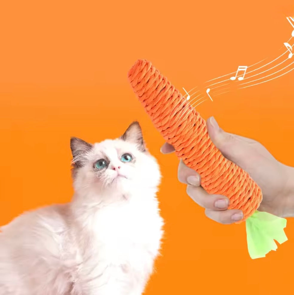 Catnip Carrot Chew Toy (Squeaking Sound)
