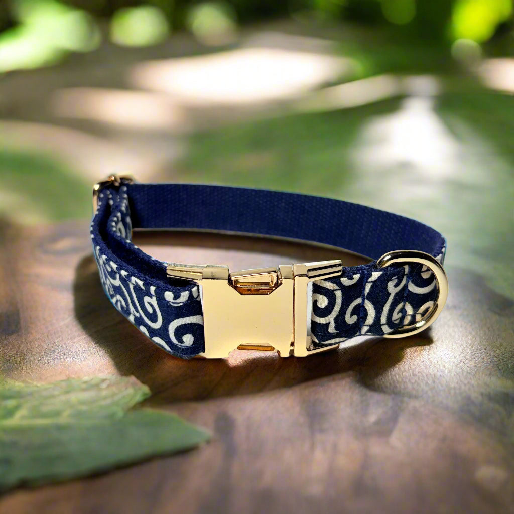 black fire dog collar without bow tie - back view