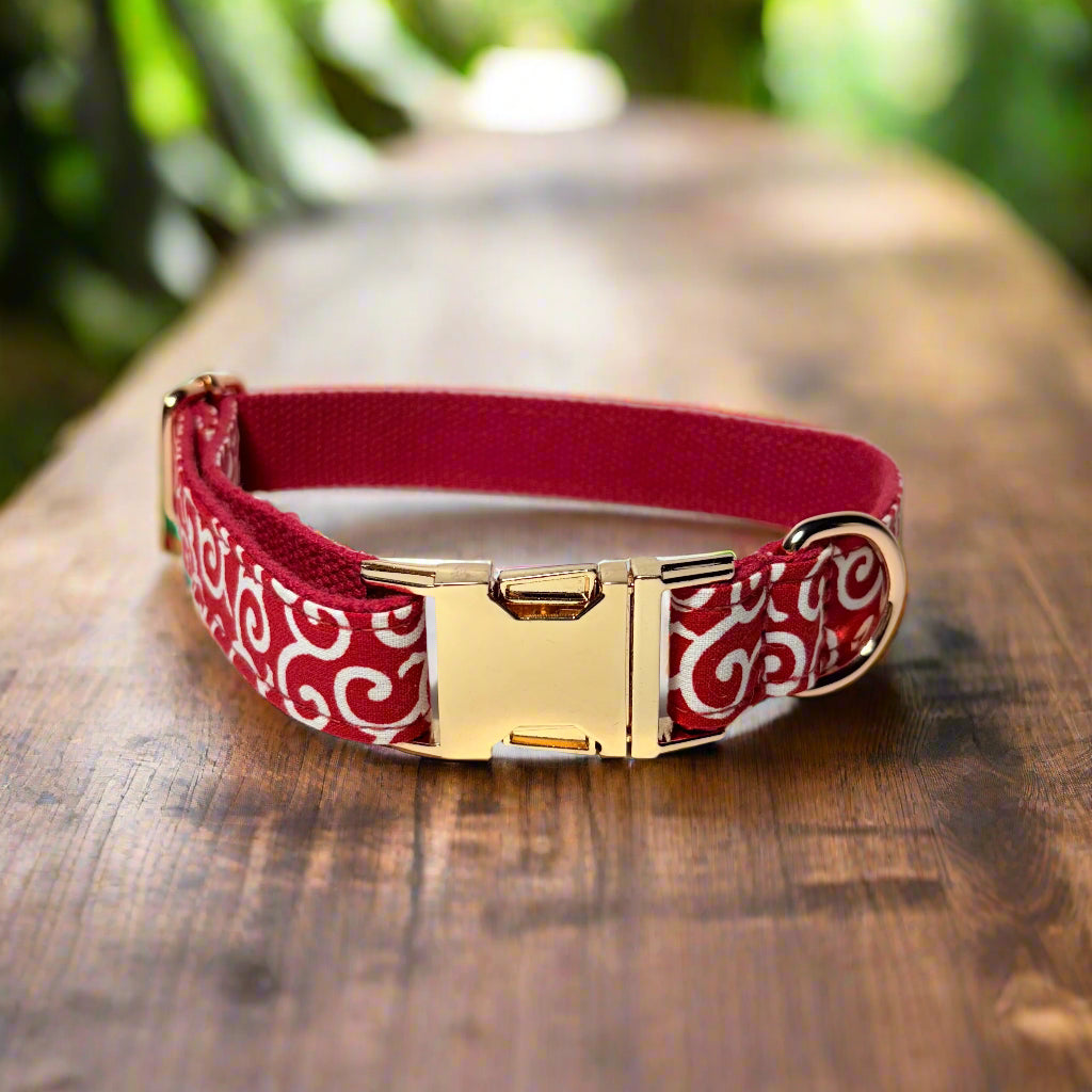 blazing fire dog collar without bow tie - front view