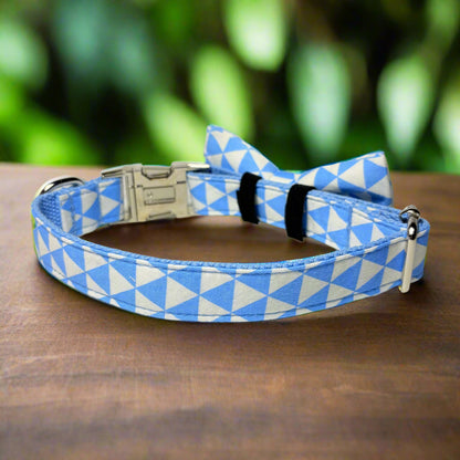 blue playboy dog collar - back view