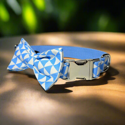 blue playboy dog collar - front view