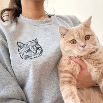 Custom Pet Portrait Crewneck Sweatshirt Unisex