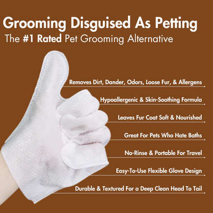 3-in-1 Grooming Glove Wipes (For Dogs and Cats)