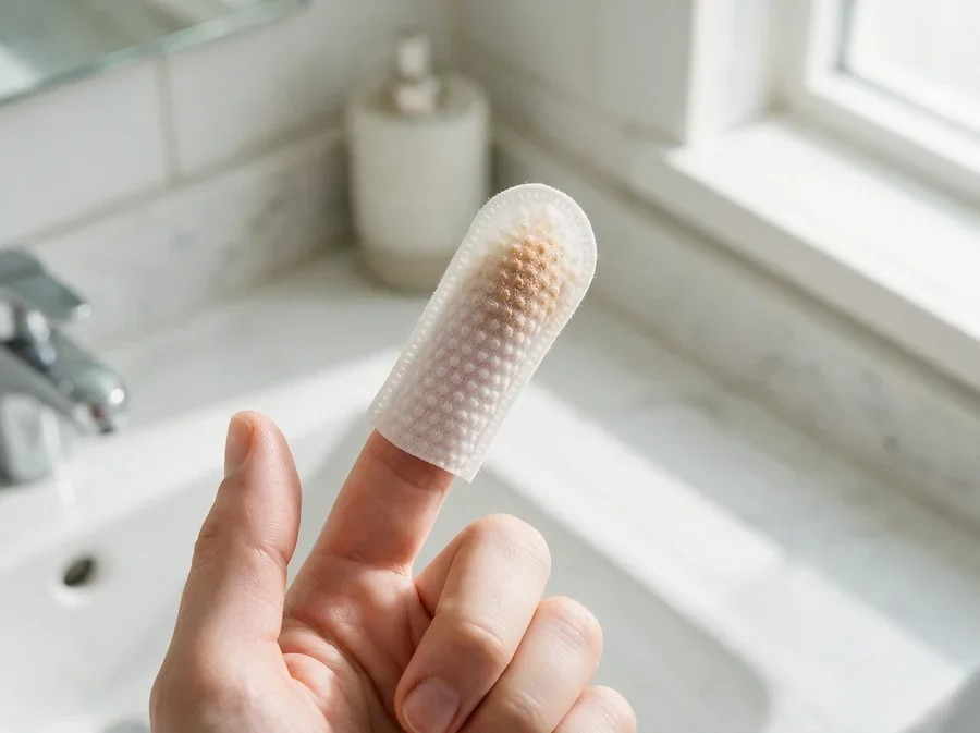 Dental wipe demonstration
