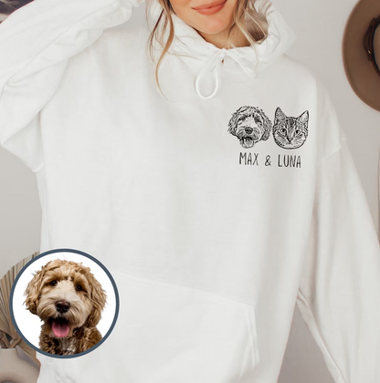 Custom Pet Portrait Hoodie Unisex