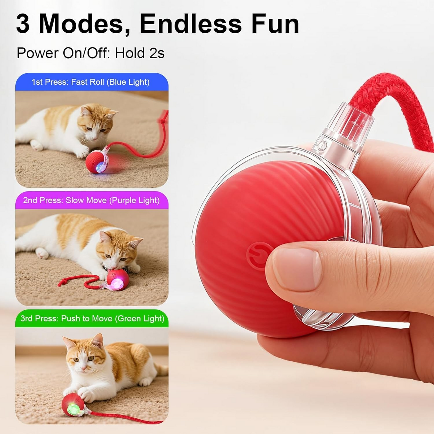 Interactive Self-Rolling Ball (For Cats and Dogs)